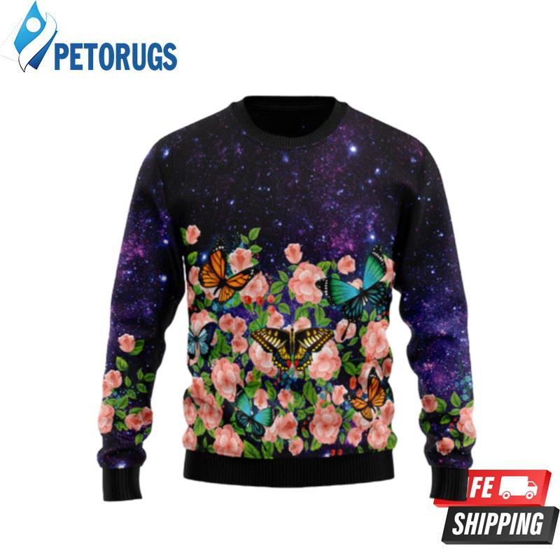 Butterfly Flowers Ugly Christmas Sweaters