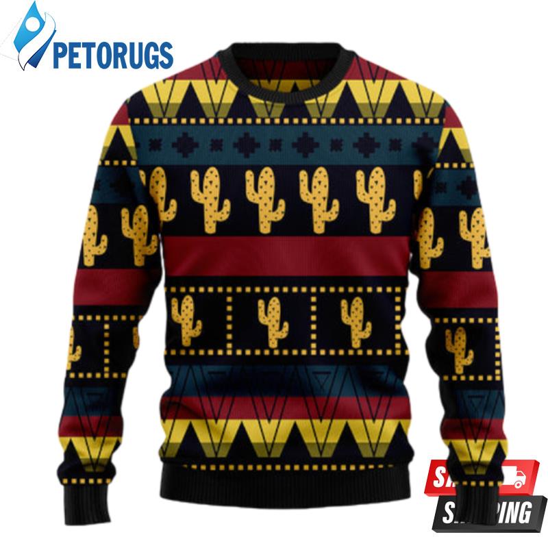 Cactus Group Pattern Ugly Christmas Sweaters