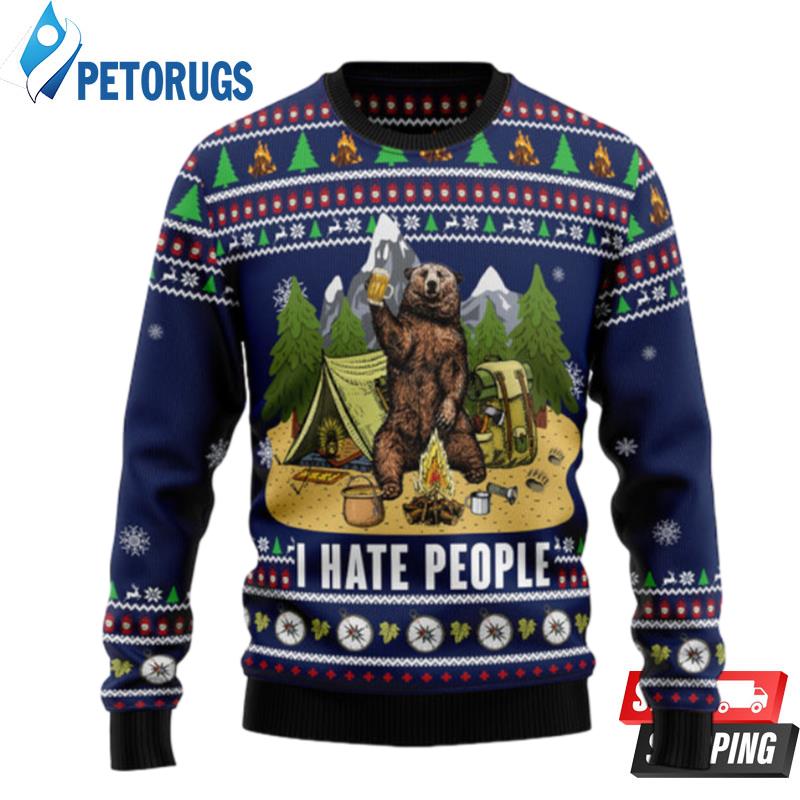 Camping I Hate People Ugly Christmas Sweaters