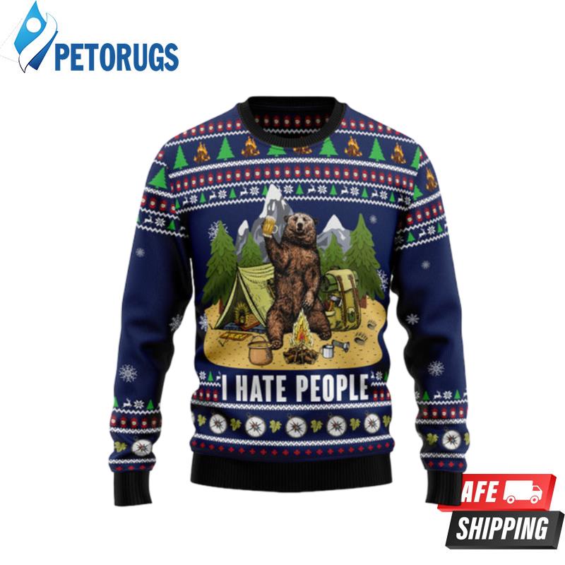 Camping I Hate People Ugly Christmas Sweaters