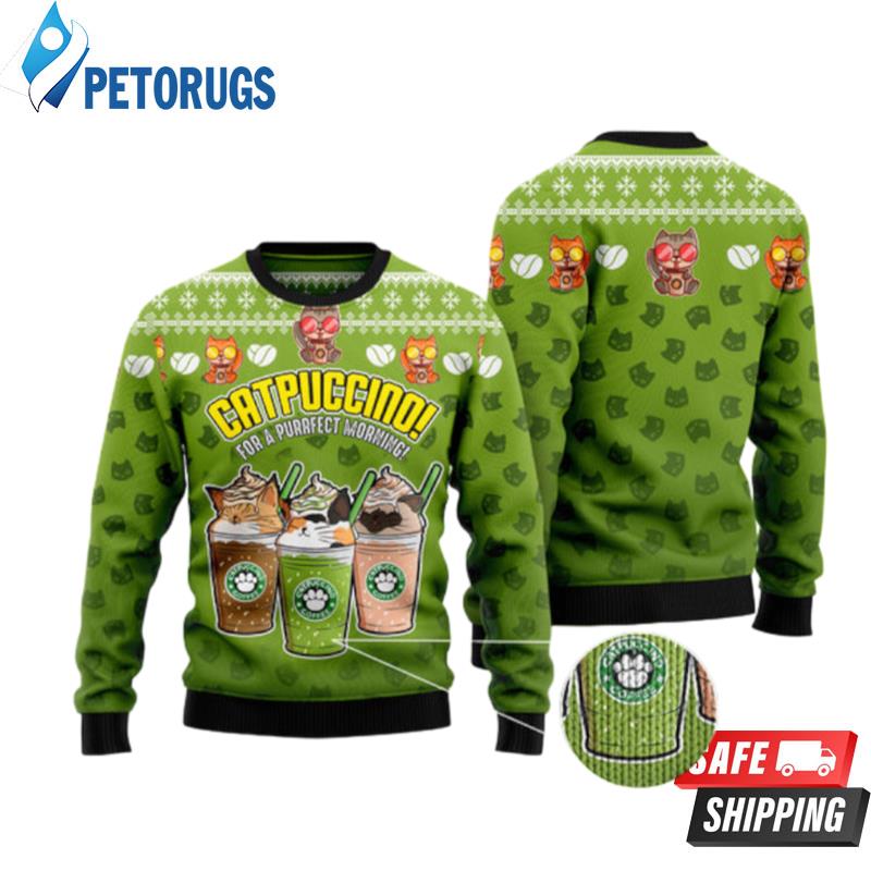 Cat Coffee Ugly Christmas Sweaters