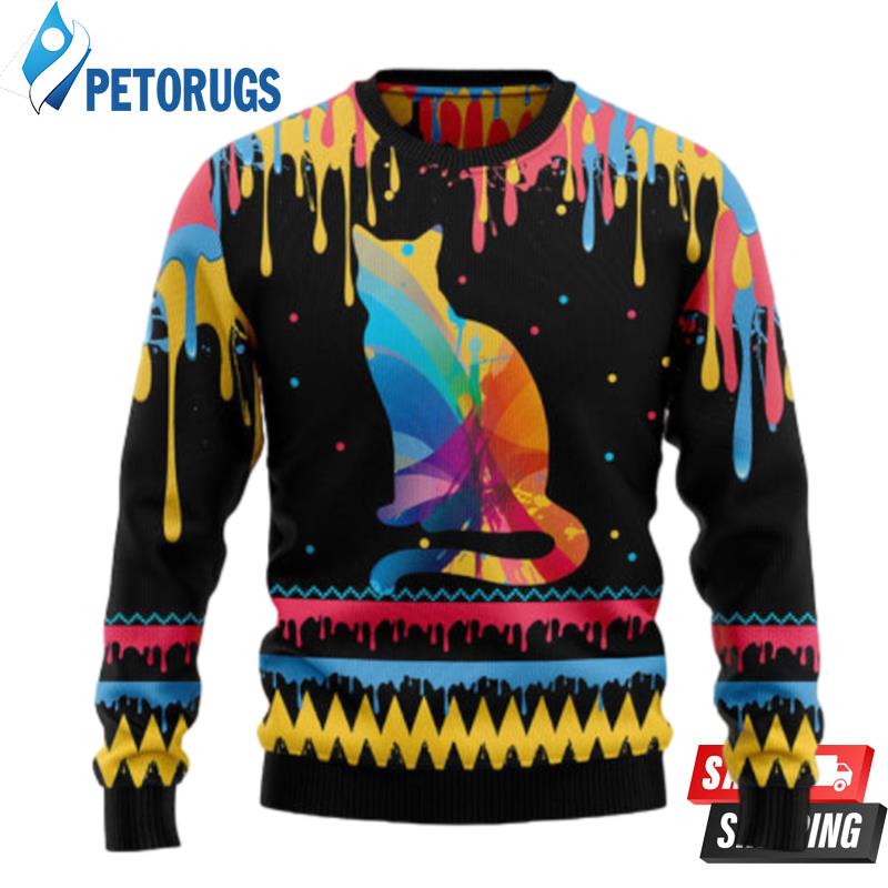 Cat Colorful Beauty Ugly Christmas Sweaters