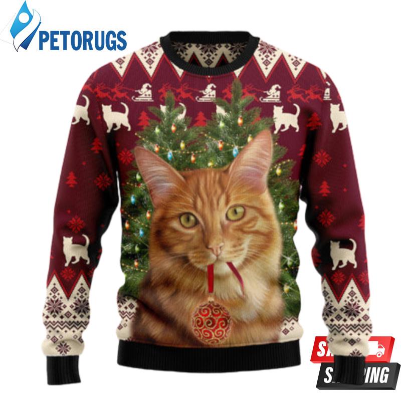 Cat Decor Pine Ugly Christmas Sweaters