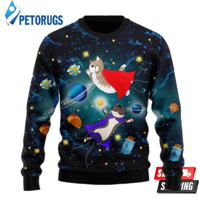 Cat Galaxy Ugly Christmas Sweaters
