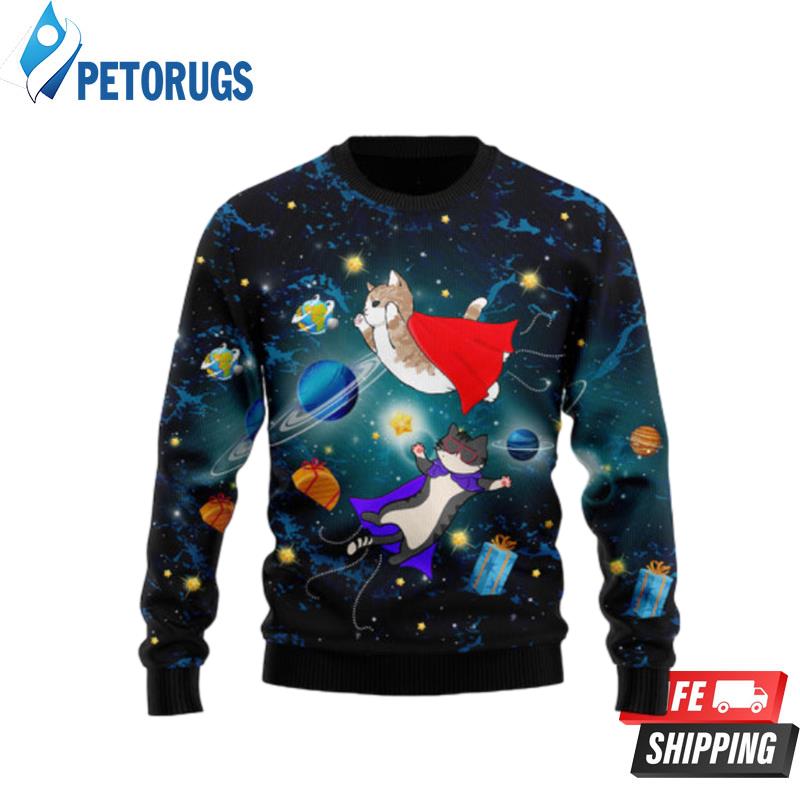 Cat Galaxy Ugly Christmas Sweaters