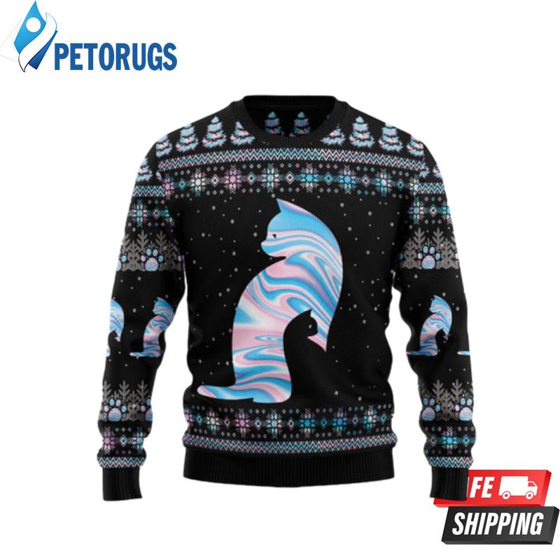 Cat Hologram Ugly Christmas Sweaters