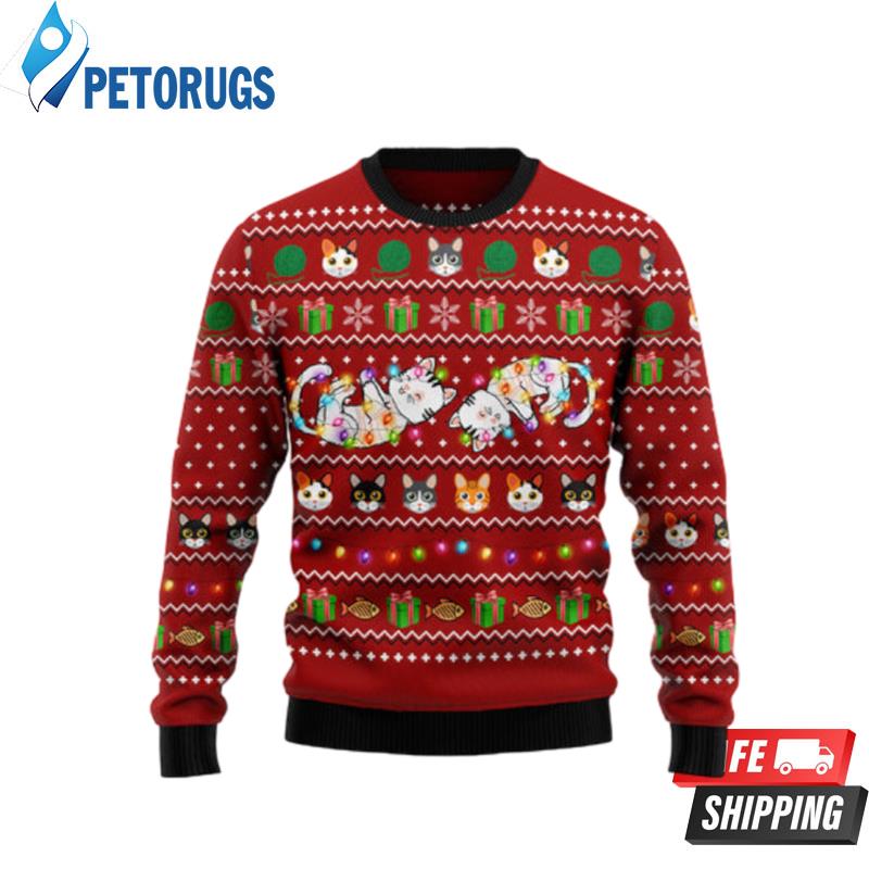 Cat Light Ugly Christmas Sweaters