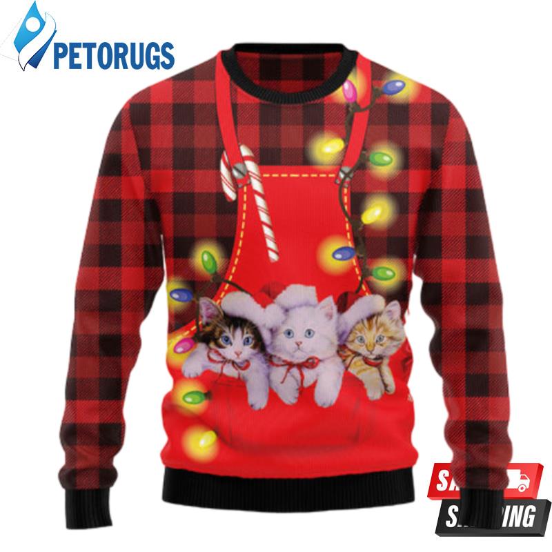 Cat Pocket Christmas Ugly Christmas Sweaters