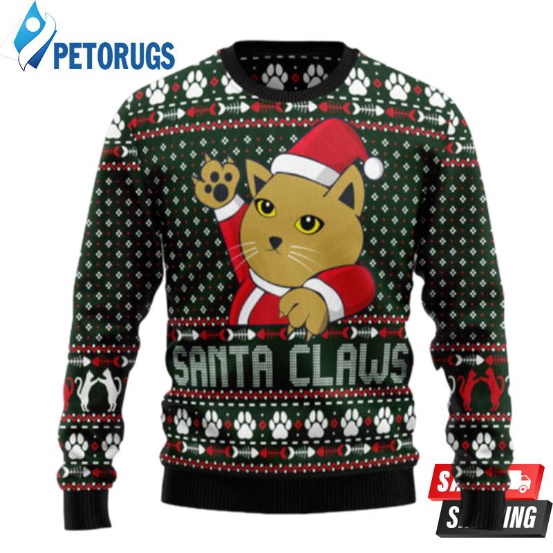 Cat Santa Jaws Ugly Christmas Sweaters