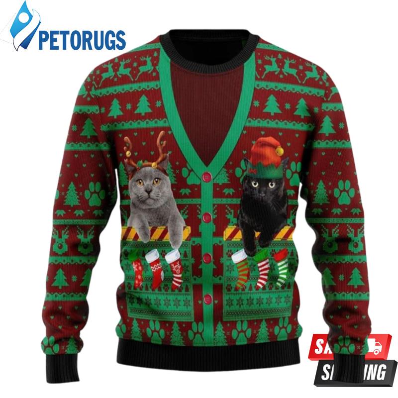 Cats In Pocket Ugly Christmas Sweaters