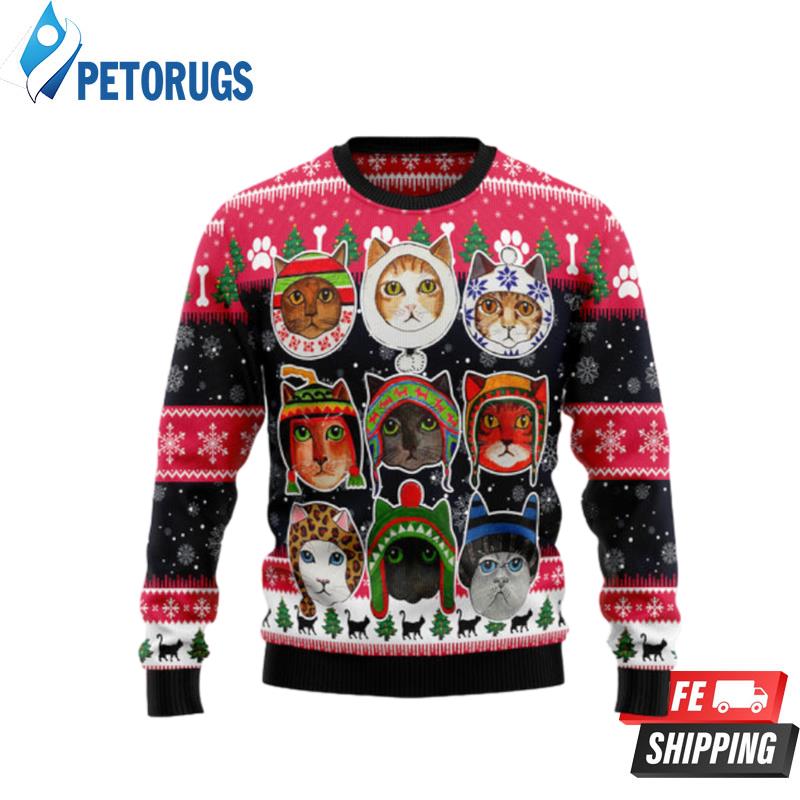 Cats In Winter Ugly Christmas Sweaters