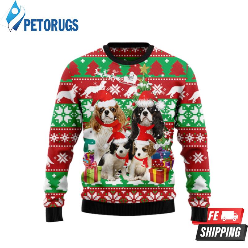 Cavalier King Charles Spaniel Family Ugly Christmas Sweaters