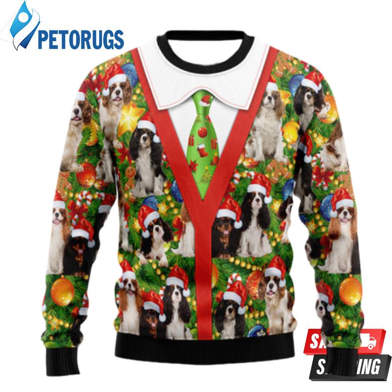 Cavalier King Charles Spaniel Xmas Pine Ugly Christmas Sweaters