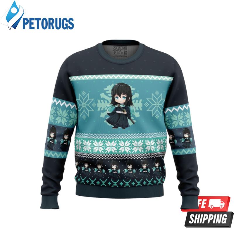Chibi Christmas Muichiro Tokito Demon Slayer Ugly Christmas Sweaters