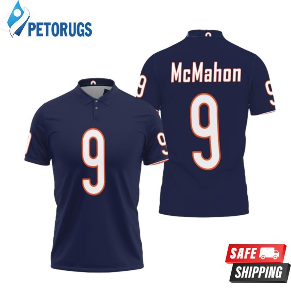 Art Chicago Bears Jim Mcmahon #9 Great Player Nfl American Football Team  Custom Game White Polo Shirts - Peto Rugs