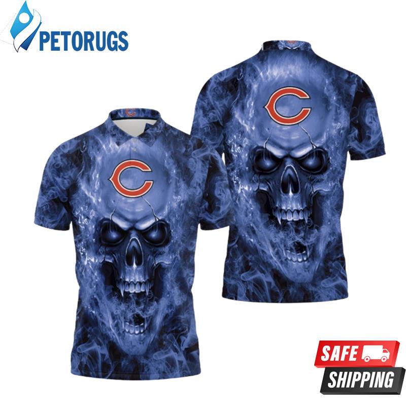 Chicago Bears Nfl Fans Skull Polo Shirts