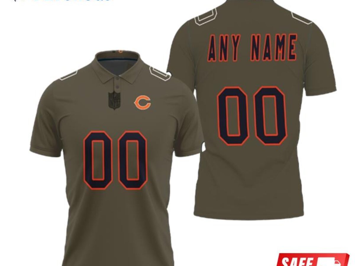 Chicago Bears Nfl Salute To Service Retired Player Limited Olive Jersey  Style Custom 3D All Over Print Polo Shirt - Bluefink