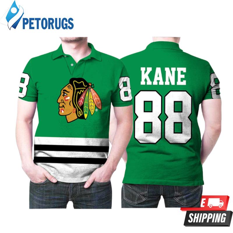 Chicago Blackhawks Patrick Kane 88 Nhl Great Player Ice Hockey Fanatics Branded Green Breakaway Style Blackhawks Fans Polo Shirts