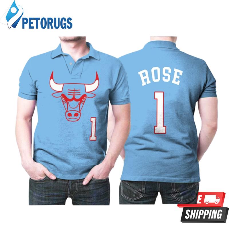 Chicago Bulls Derrick Rose #1 Nba Great Player 2020 City Edition New Arrival Blue Style Gift For Bulls Fans Polo Shirts