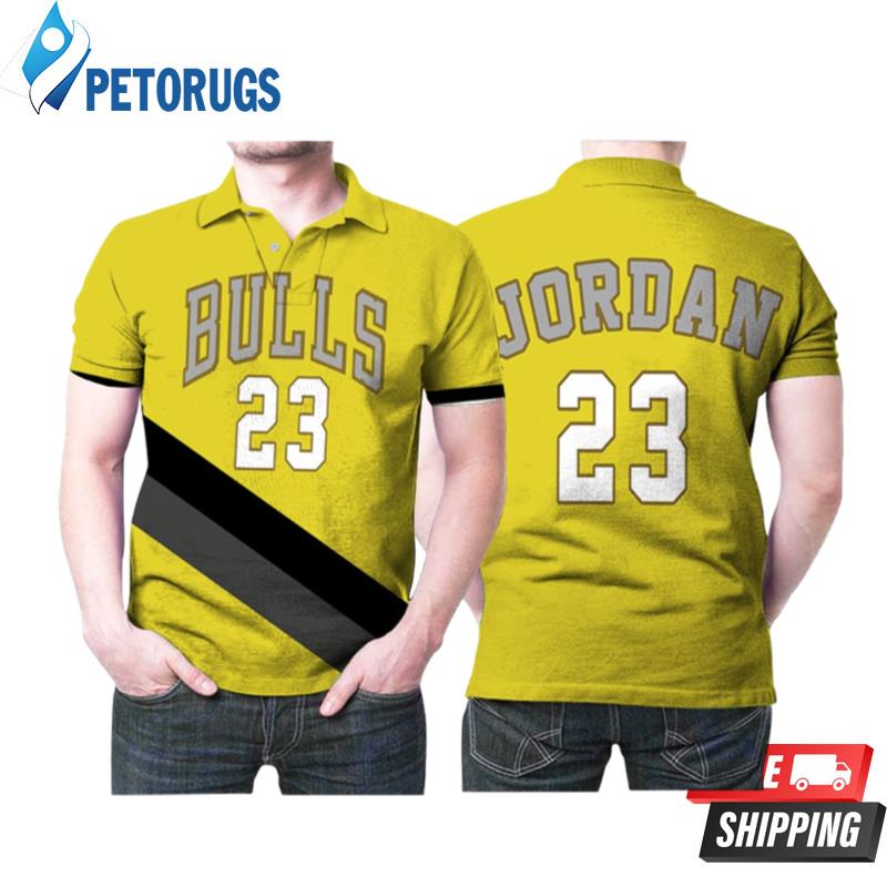 Chicago Bulls Michael Jordan 23 Nba 2020 New Arrival Gold Style Gift For Bulls Fans Polo Shirts
