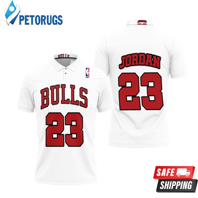 Chicago Bulls Michael Jordan #23 Nba Great Player Throwback White Style Polo Shirts