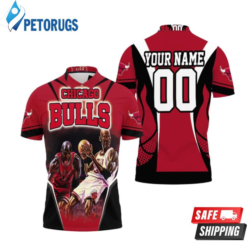 Chicago Bulls Michael Jordan Legends Red Black Personalized Polo Shirts