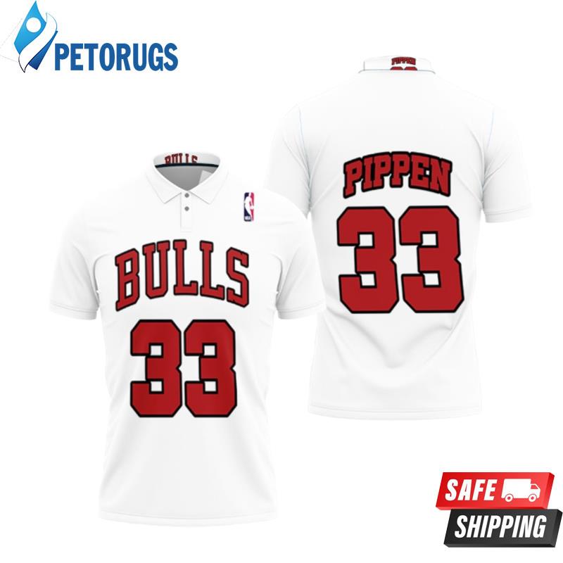 Chicago Bulls Scottie Pippen #33 Nba Great Player Throwback White Style Polo Shirts