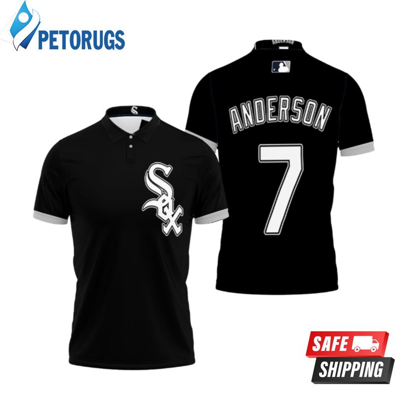 Chicago White Sox Tim Anderson 7 2020 Mlb Team Black Inspired Style Polo Shirts