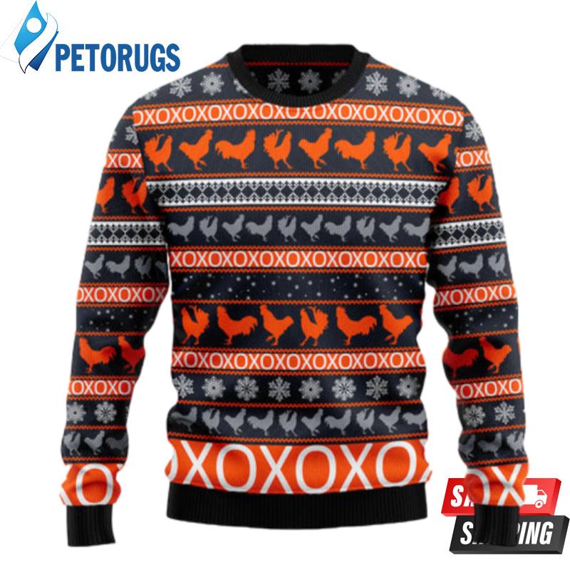 Chicken Christmas Pattern Ugly Christmas Sweaters