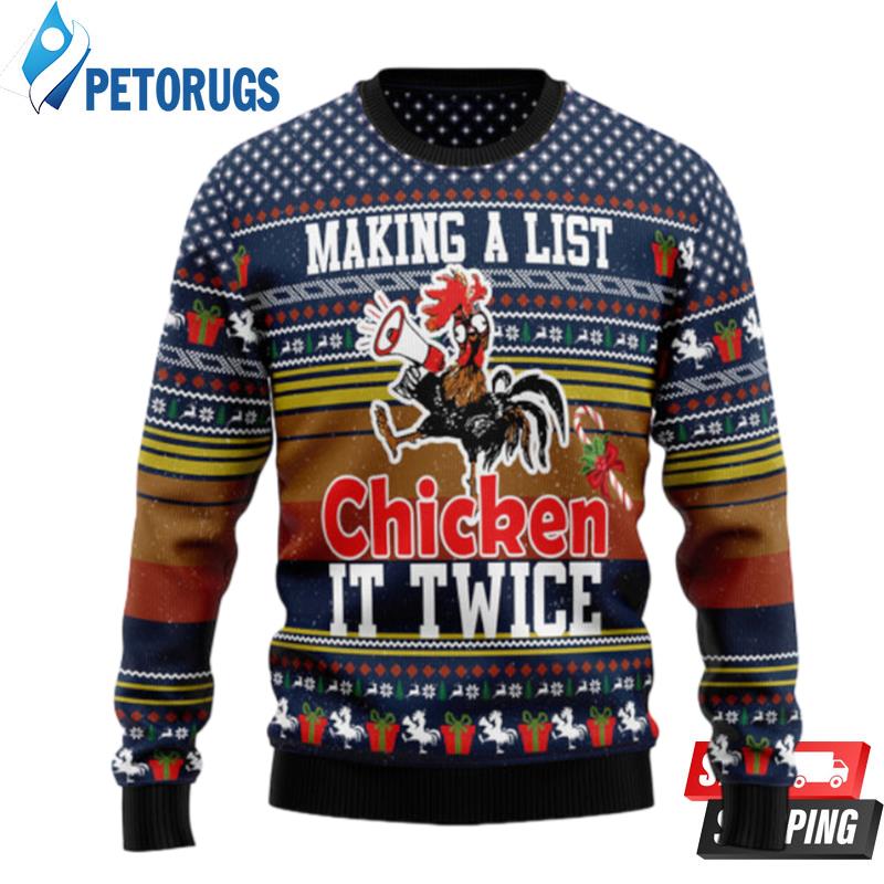 Chicken It Twice Ugly Christmas Sweaters