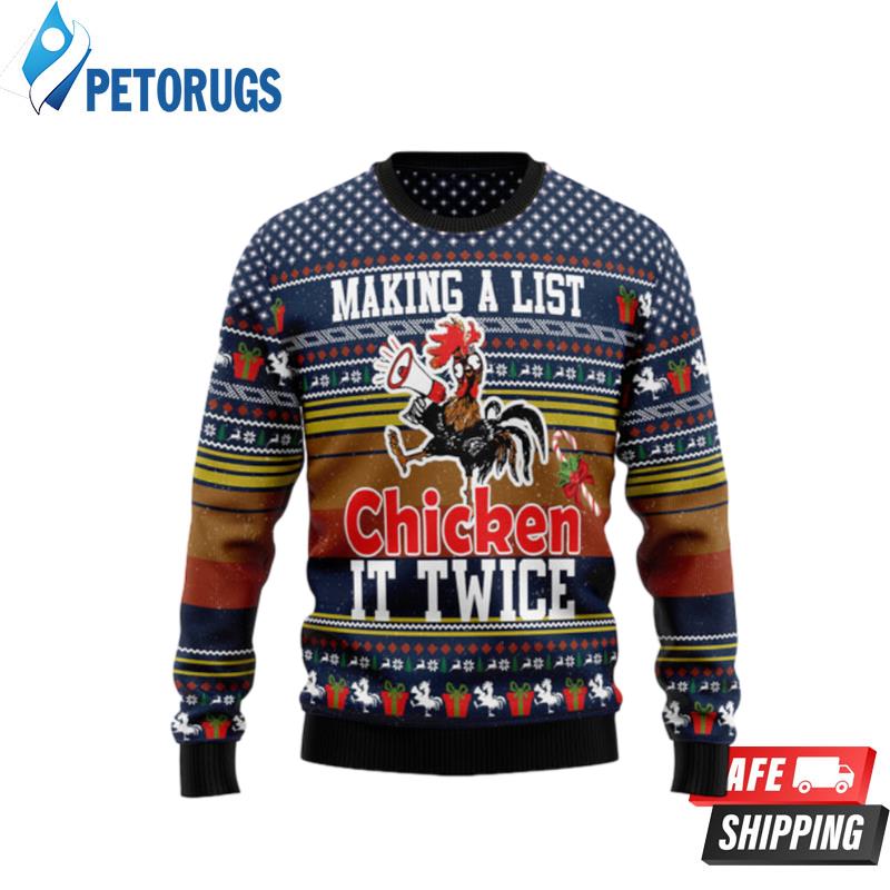 Chicken It Twice Ugly Christmas Sweaters