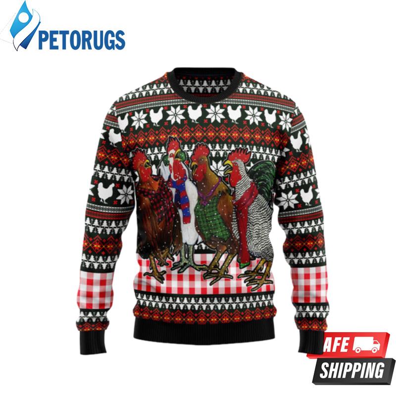 Chicken Under Snow Ugly Christmas Sweaters