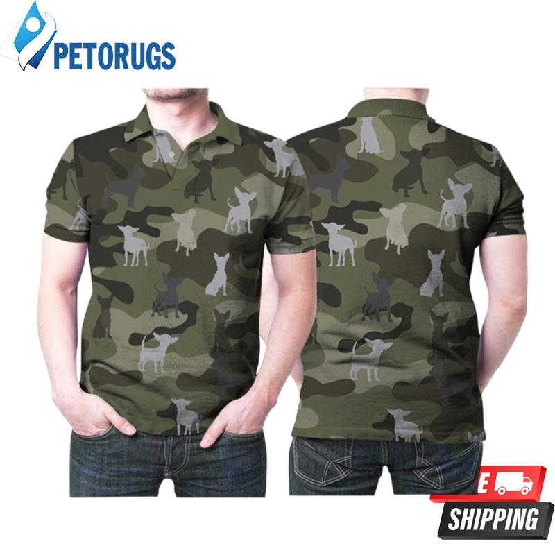 Chihuahua Dog Pattern Camouflage Color Style Designed For Chihuahua Dog Lovers Polo Shirts