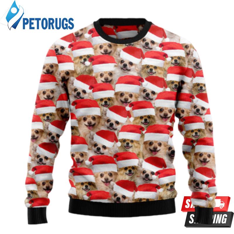 Chihuahua Group Awesome Ugly Christmas Sweaters