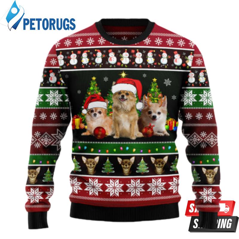 Chihuahua Group Beauty Ugly Christmas Sweaters