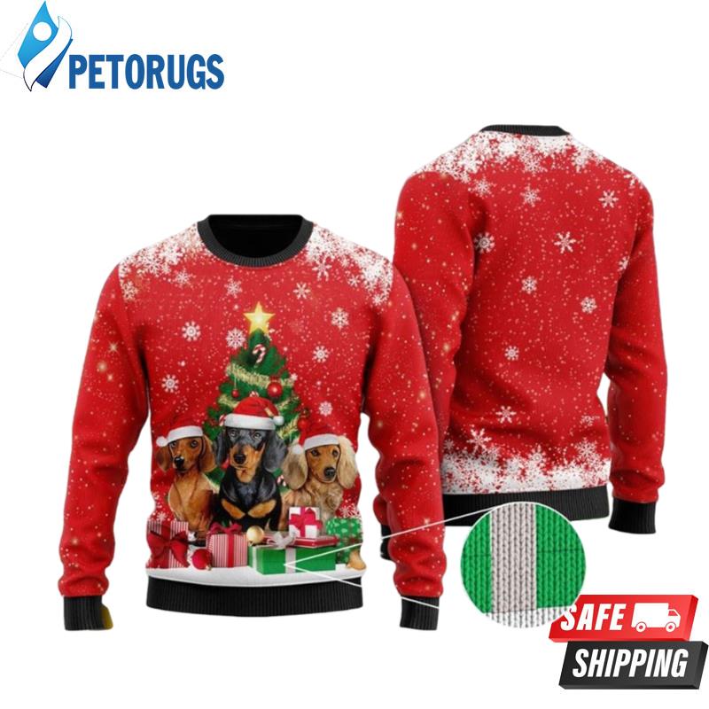 Chihuahua In Santa Clothes Happy Xmas Wool Ugly Christmas Sweaters