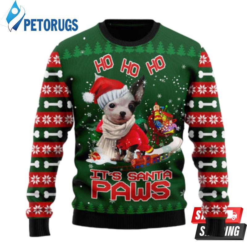 Chihuahua Santa Paws Ugly Christmas Sweaters