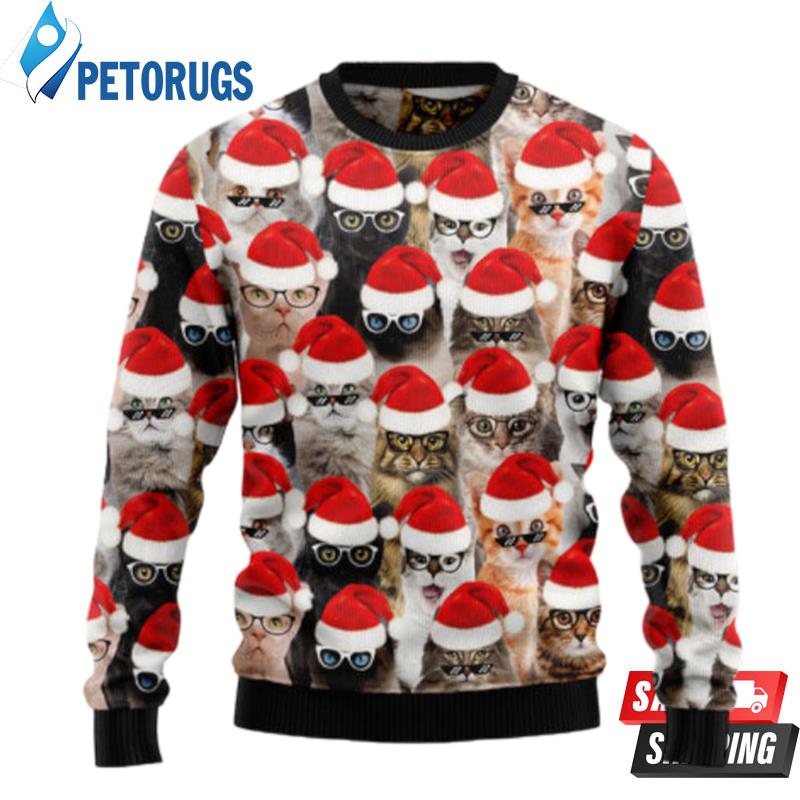 Christmas Cat Glasses Ugly Christmas Sweaters
