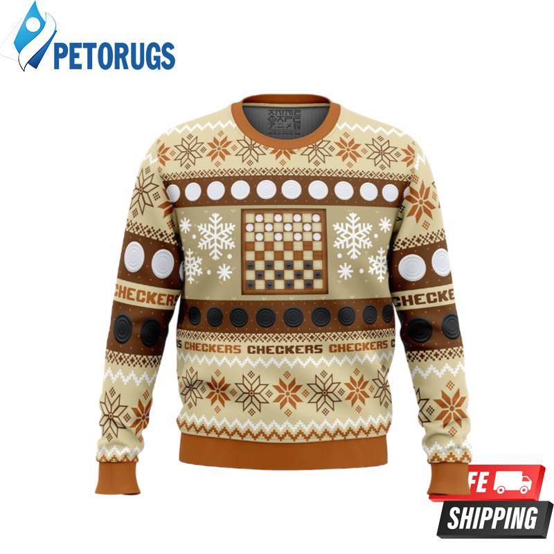 Christmas Checkers Board Games Ugly Christmas Sweaters