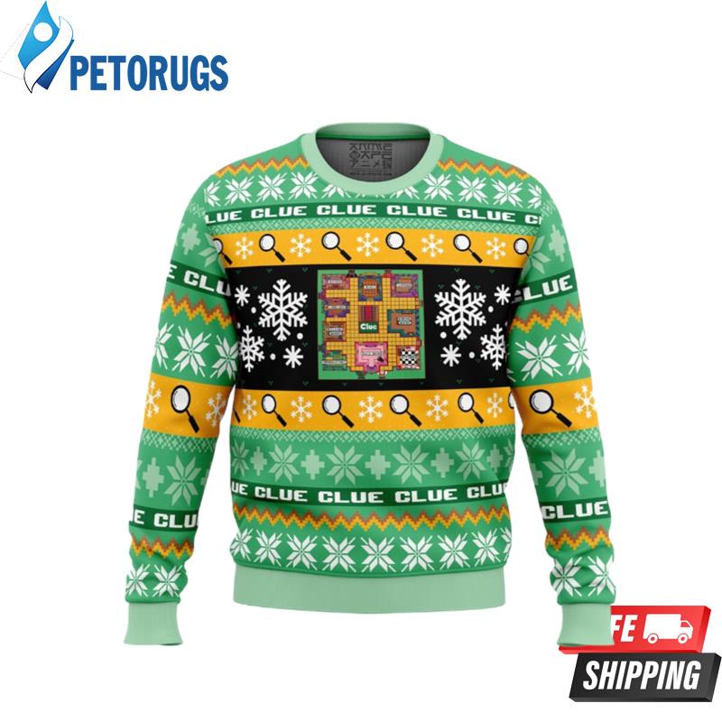 Christmas Clue Board Games Ugly Christmas Sweaters