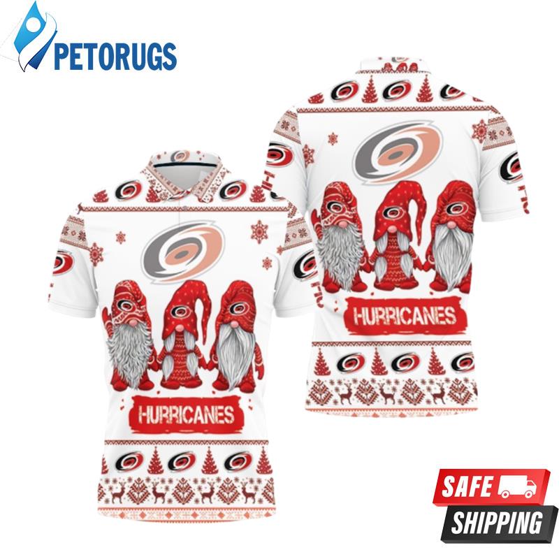 Christmas Gnomes Carolina Hurricanes Ugly Sweat Christmas Polo Shirts