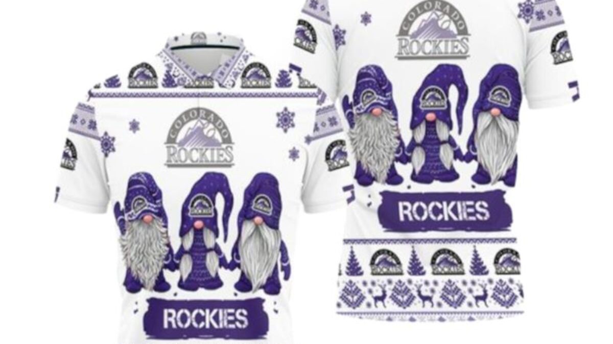 Christmas Gnomes Colorado Rockies Ugly Sweat Christmas Polo Shirts - Peto  Rugs