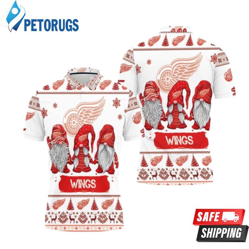 Christmas Gnomes Detroit Red Wings Ugly Sweat Christmas Polo Shirts