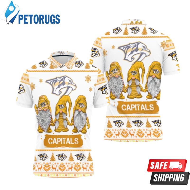 Christmas Gnomes Nashville Predators Ugly Sweat Christmas Polo Shirts