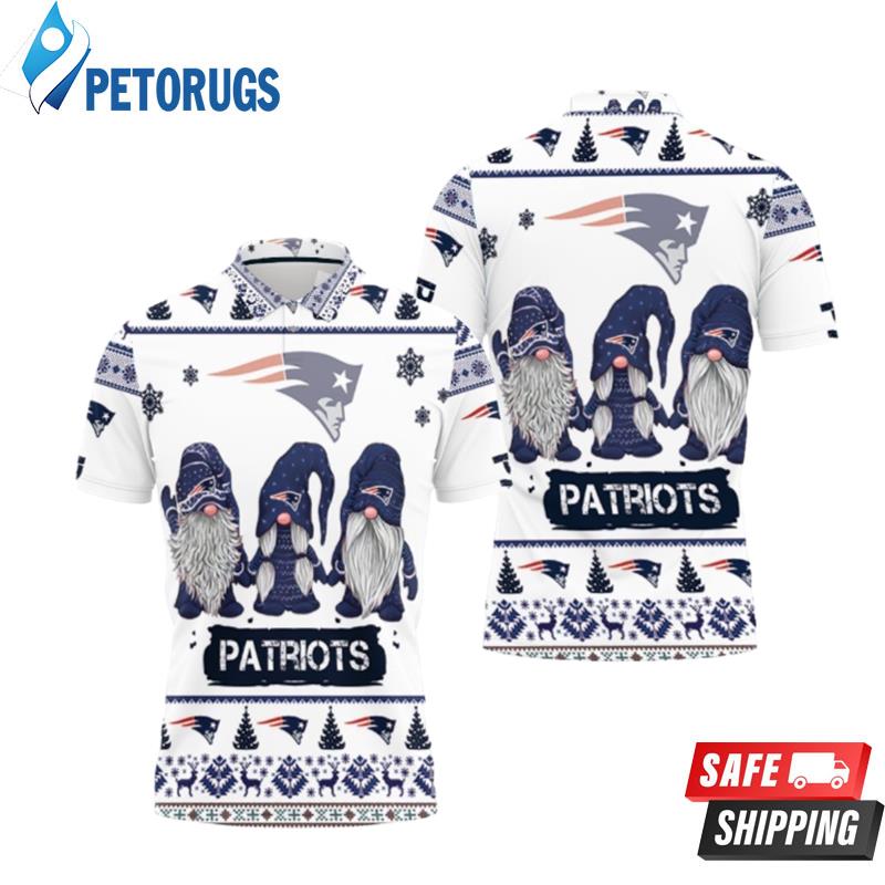 Christmas Gnomes New England Patriots Ugly Sweat Christmas Polo Shirts