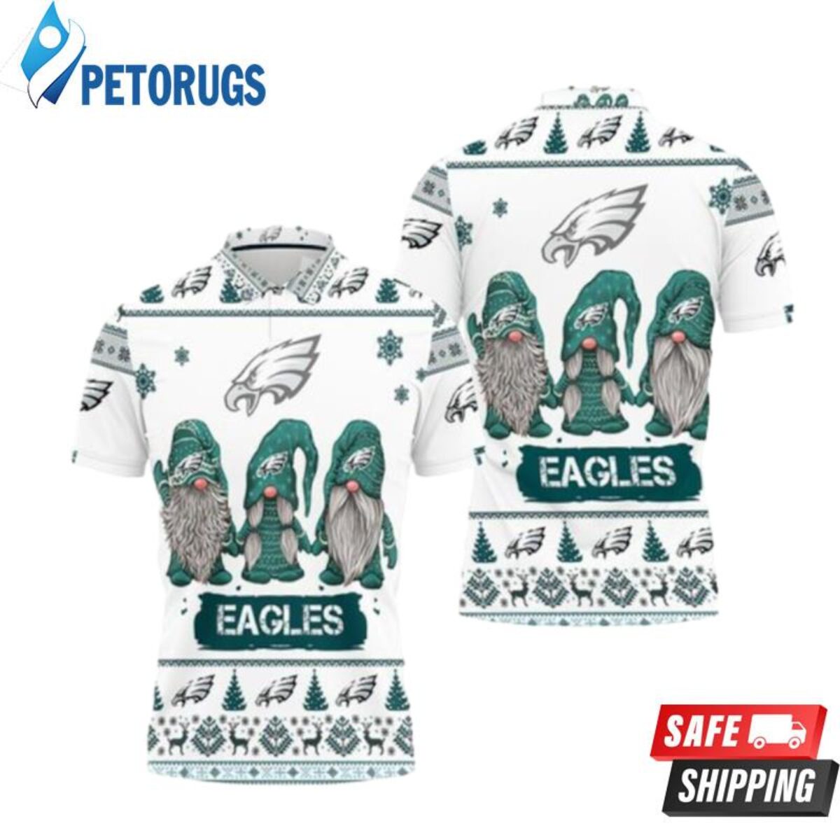 Philadelphia Eagles Snoopy Printed Personalized Polo Shirts - Peto