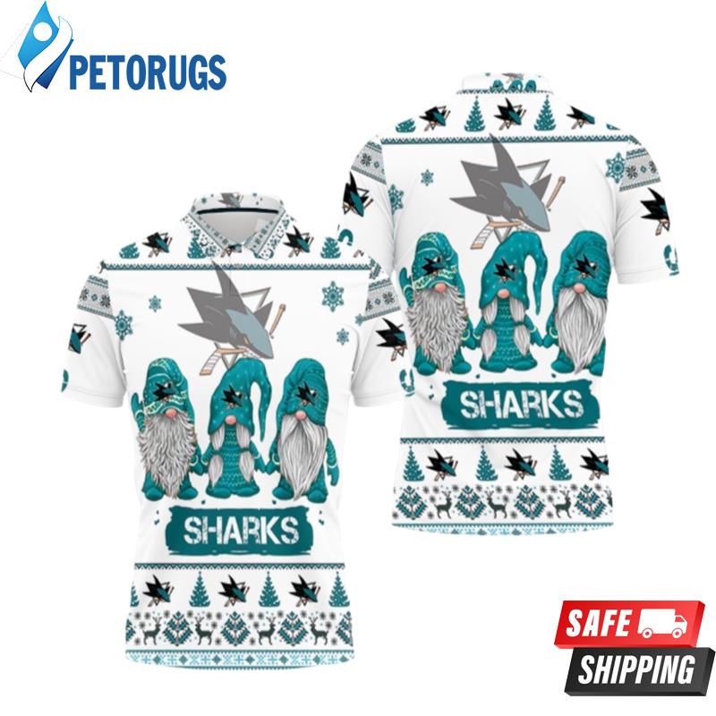 Christmas Gnomes San Jose Sharks Ugly Sweat Christmas Polo Shirts