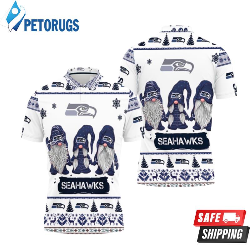 Christmas Gnomes Seattle Seahawks Ugly Sweat Christmas Polo Shirts