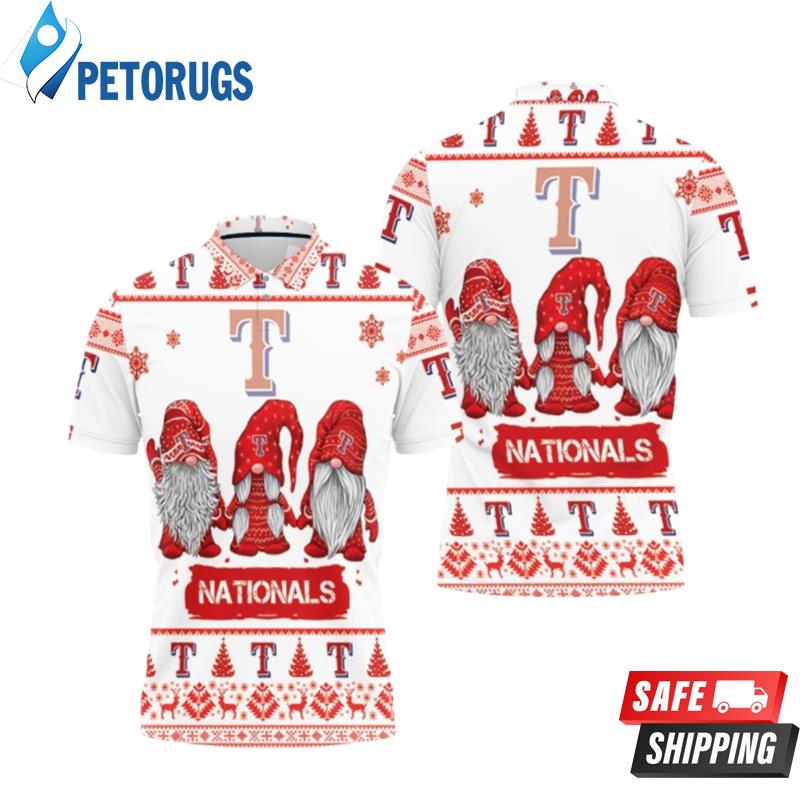 Christmas Gnomes Texas Rangers Ugly Sweat Christmas Polo Shirts