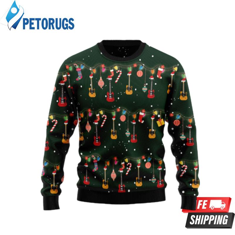 Christmas Instrument Electric Guitar Ugly Christmas Sweaters